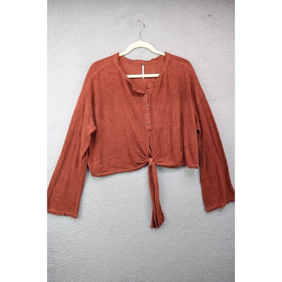 Free People Emma Henley Top-Belled Sleeves-Cropped-Size Medium - Picture 1 of 10